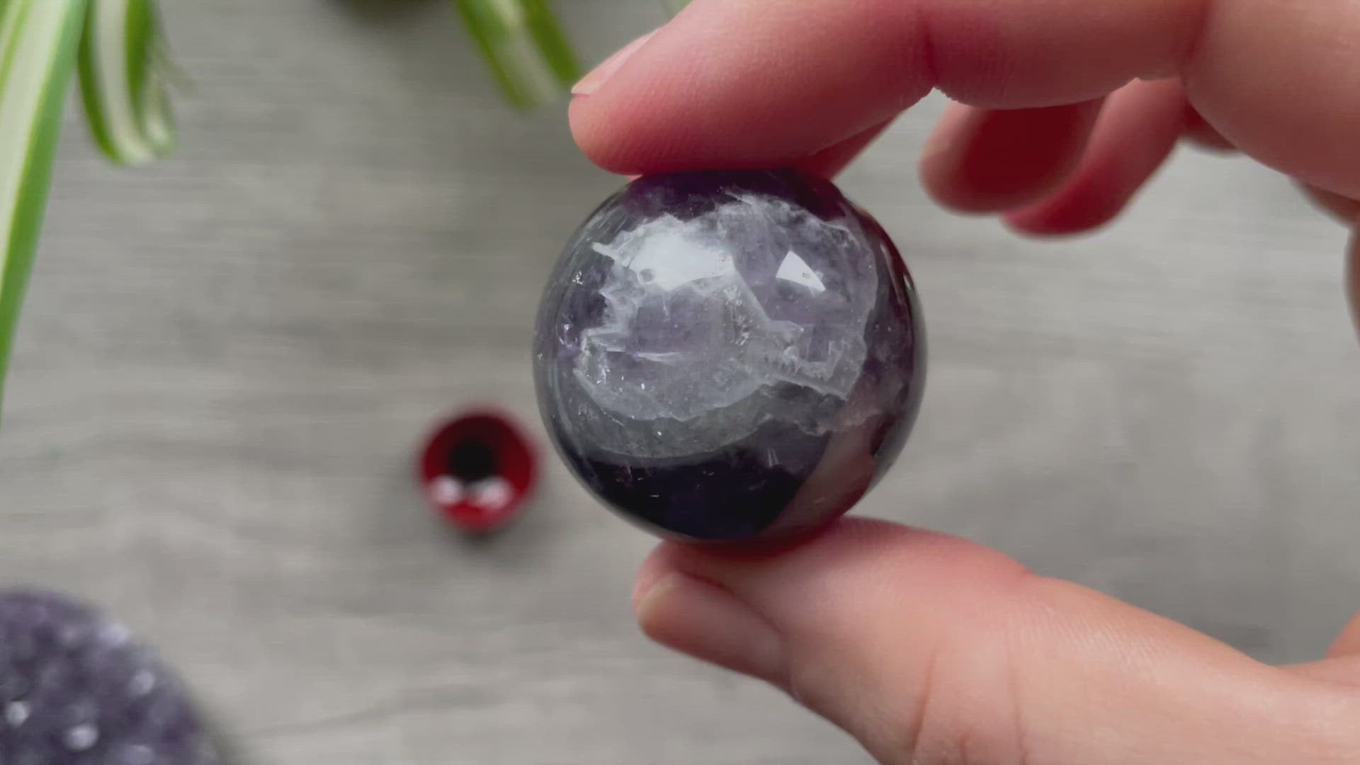 Amethyst Crystal Sphere 30mm *Discounted* video