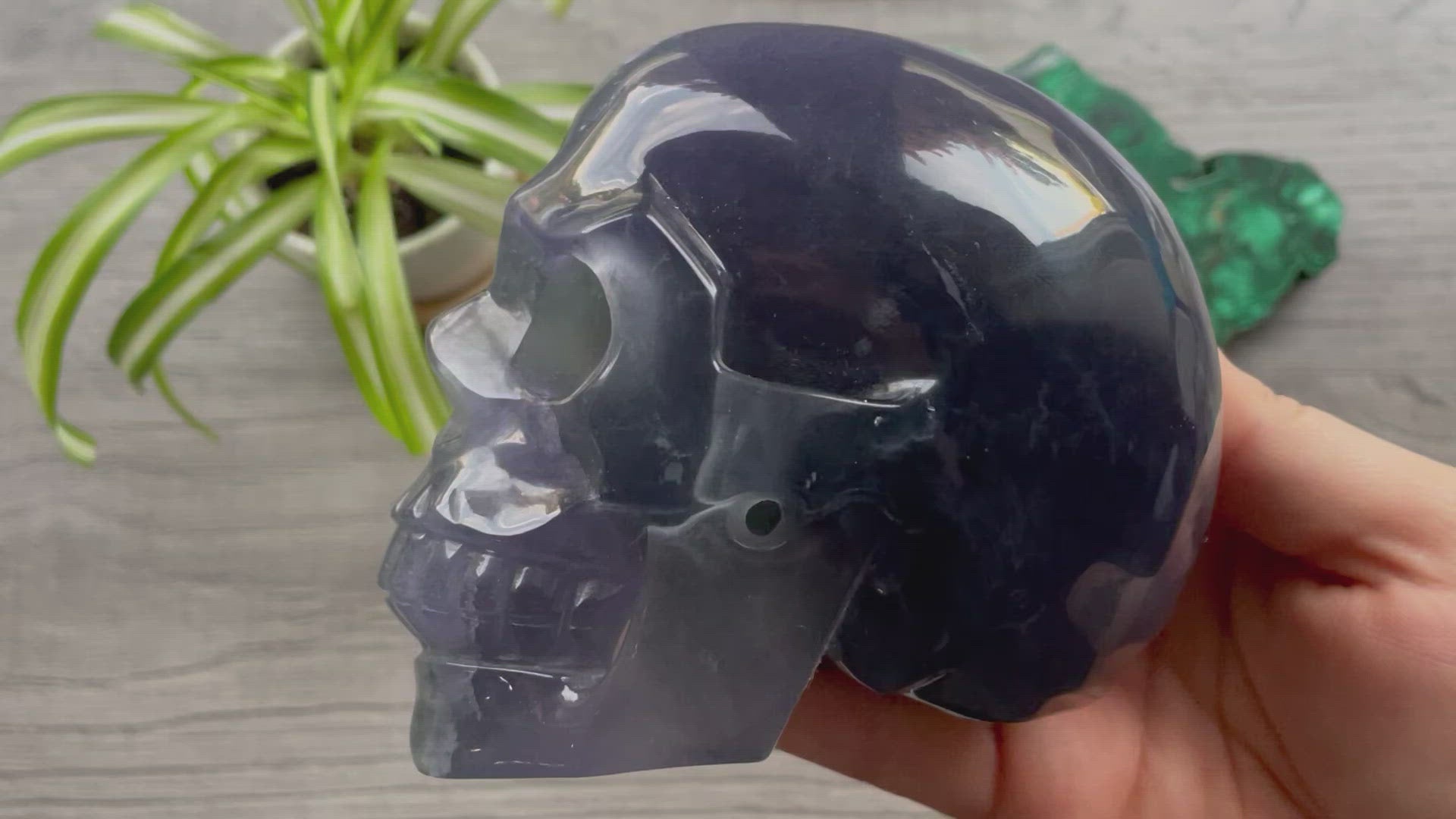 Purple/Green Fluorite Crystal Skull (1kg) - The Wandering Fox Emporium, Your Metaphysical Store video