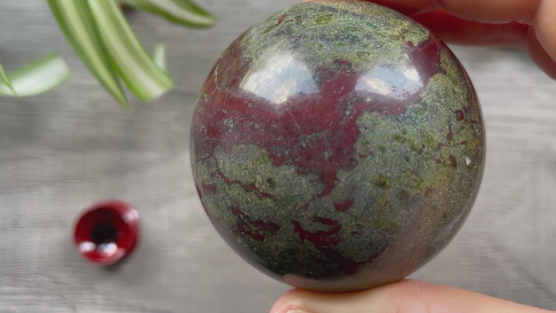 Dragon Bloodstone Sphere - 58mm (B) - The Wandering Fox Emporium, Your Crystal Store video