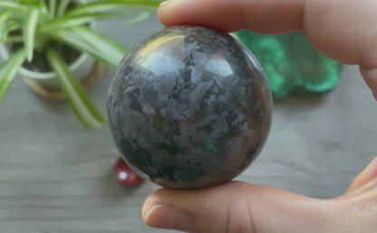 Mystic Merlinite (Indigo Gabbro) Sphere (E) - The Wandering Fox Emporium, Your Crystal Store video