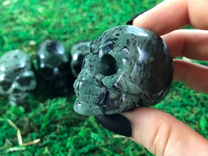 Kambaba Jasper Crystal Skull 2" - The Wandering Fox Emporium, Your Metaphysical Store