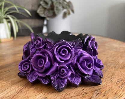 Purple Roses Crystal Sphere Stand - The Wandering Fox Emporium, Your Metaphysical Store no sphere