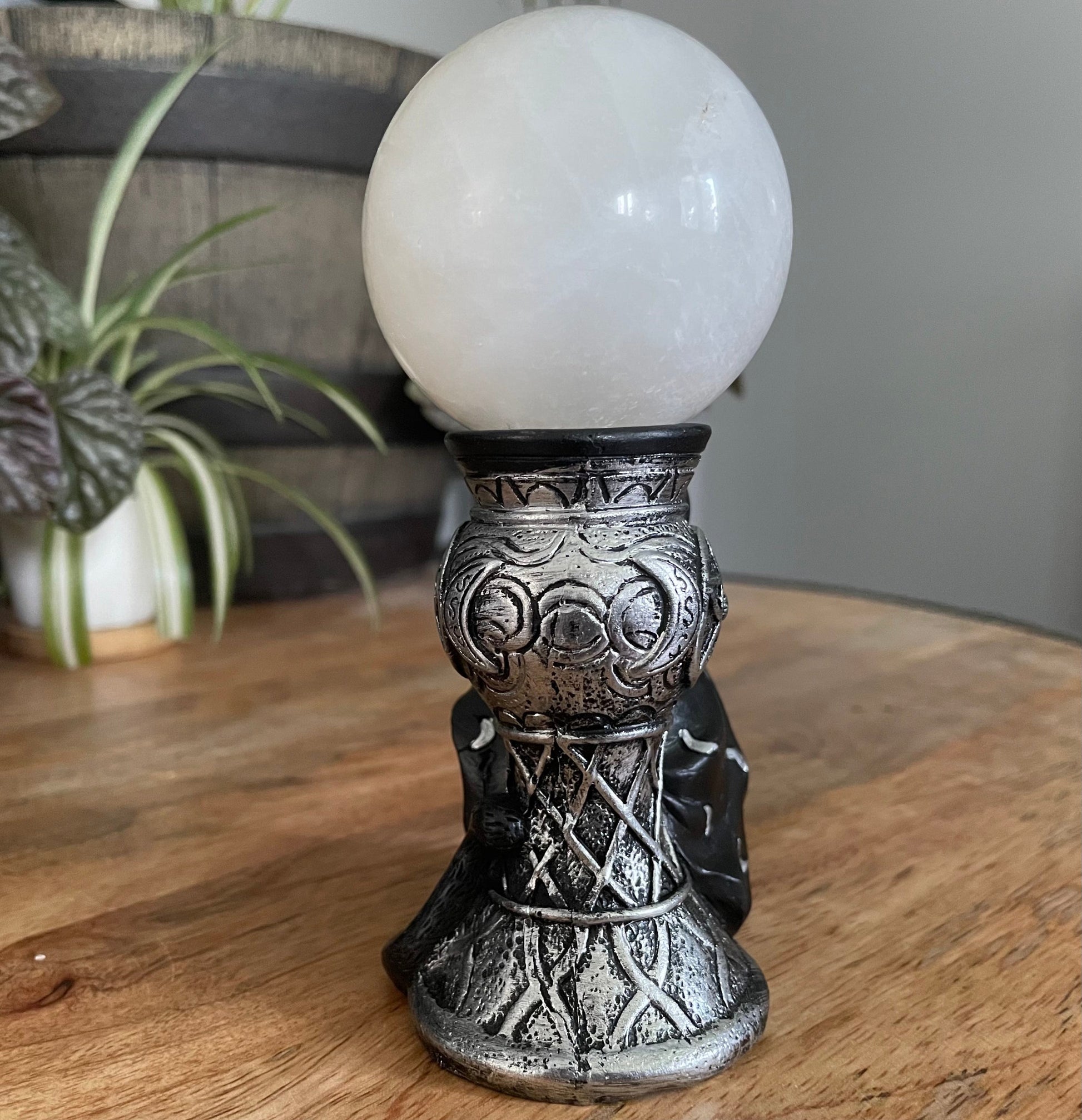 Magic Cat Crystal Sphere Stand - The Wandering Fox Emporium, Your Metaphysical Store right