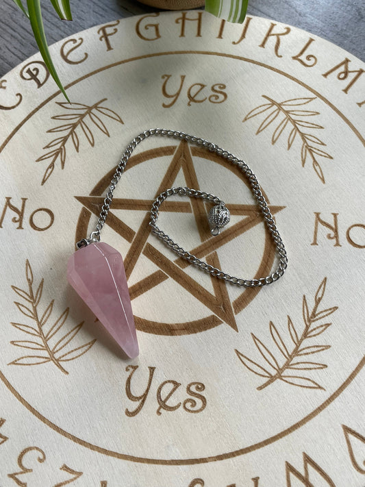 Rose Quartz Crystal Pendulum