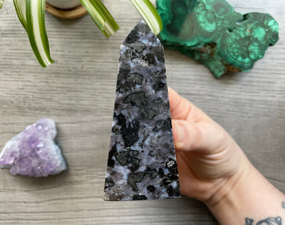 Mystic Merlinite (Indigo Gabbro) Crystal Obelisk (D) 