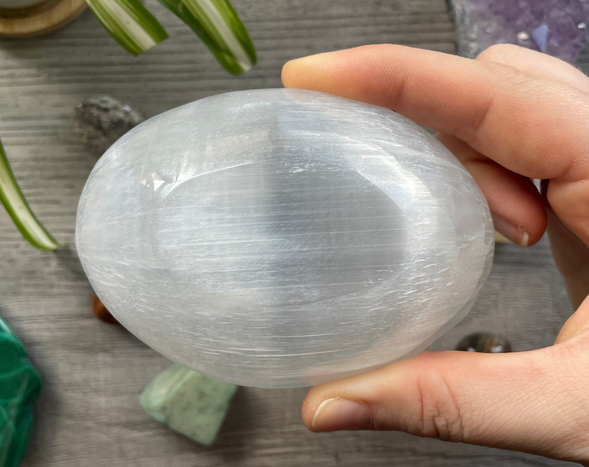 Selenite (Satin Spar) Crystal Bowl bottom