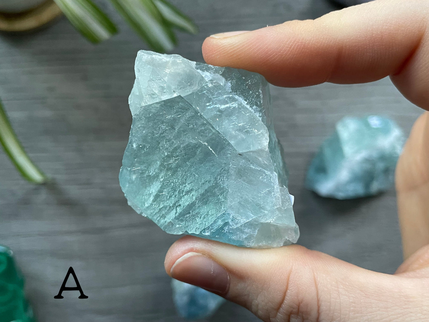 Ice Blue Fluorite Crystal Chunk a