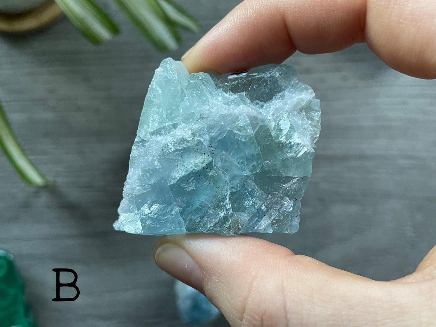 Ice Blue Fluorite Crystal Chunk b 2