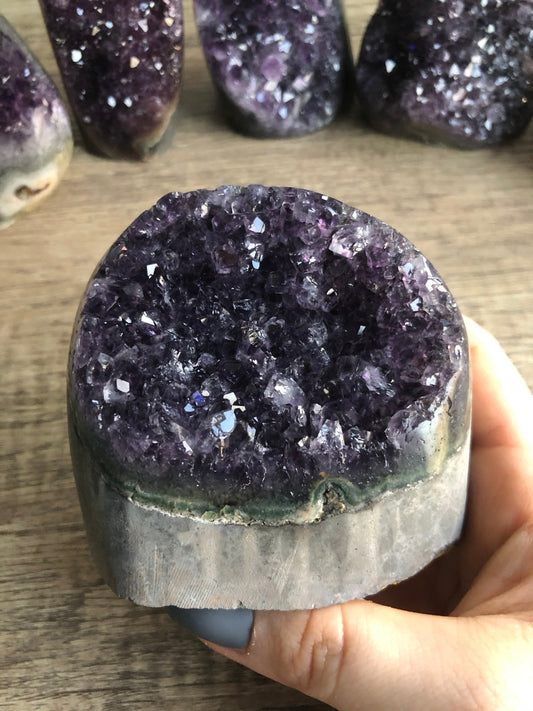 Uruguayan Amethyst Crystal Cut Base  - C front