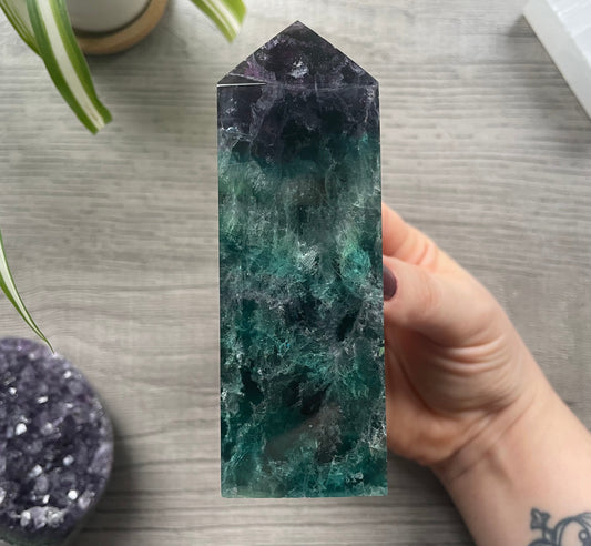 Rainbow Fluorite Crystal Obelisk