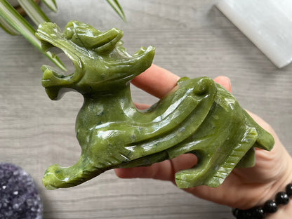 Xiuyan "Jade" Pixiu (B) Crystal Carving side