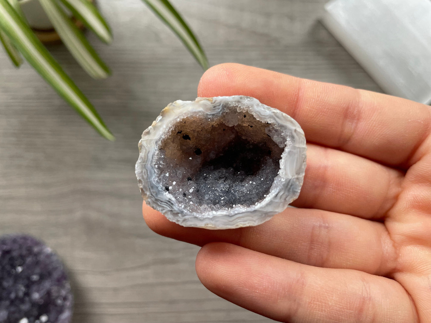 Natural Oco Geode Crystal - A close up