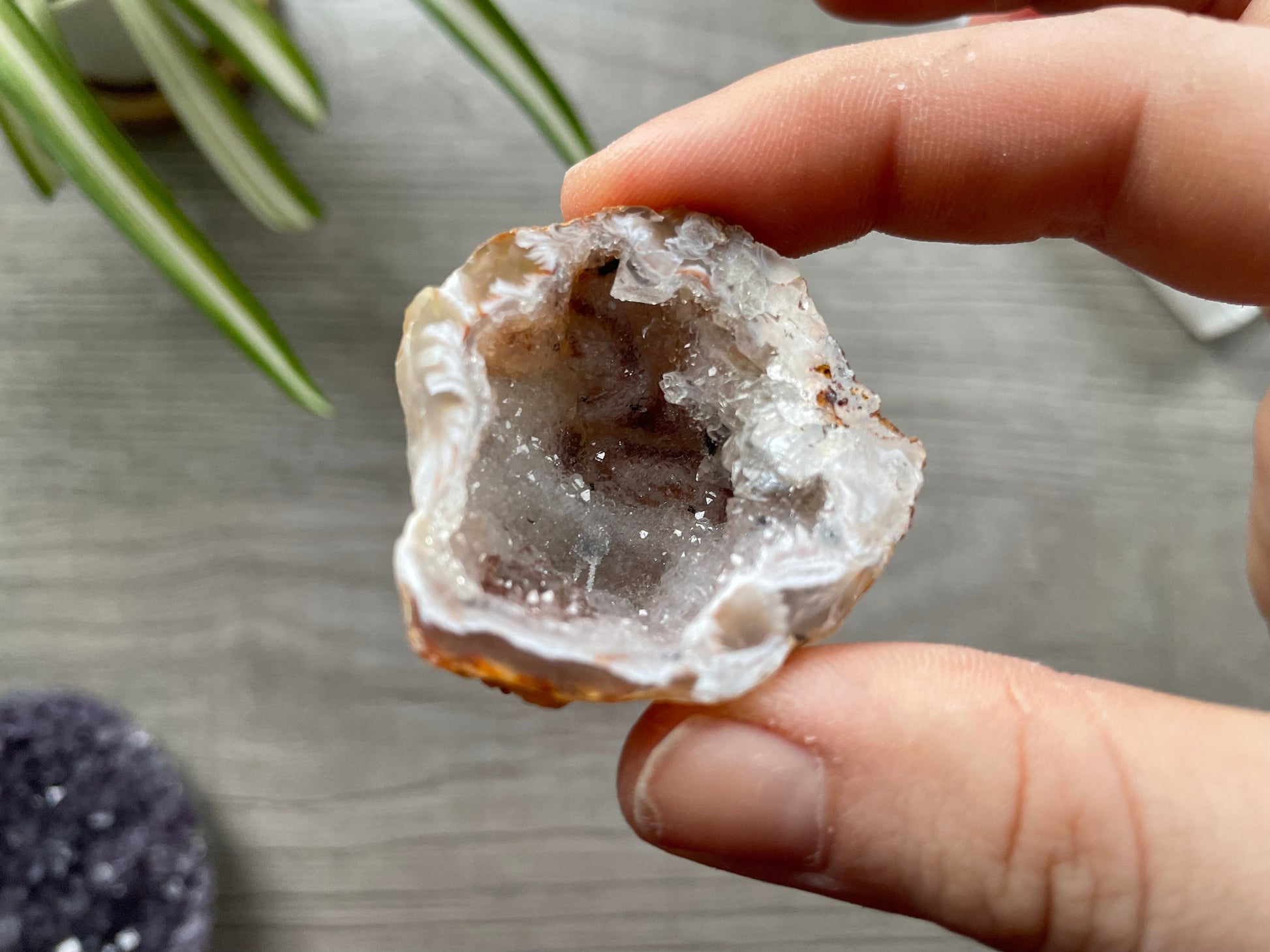 Natural Oco Geode Crystal - B close up