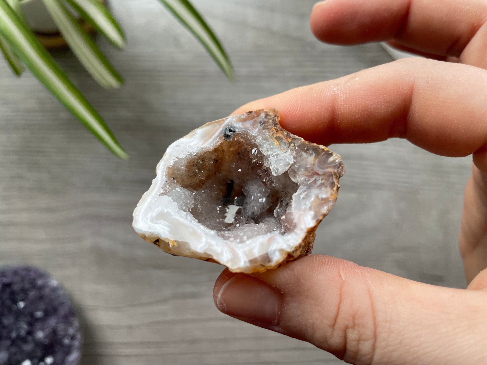 Natural Oco Geode Crystal - D close up