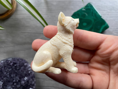 Tagua Nut Sitting Dog Carving side 3