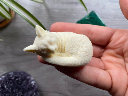 Tagua Nut Sleeping Cat Carving front 2