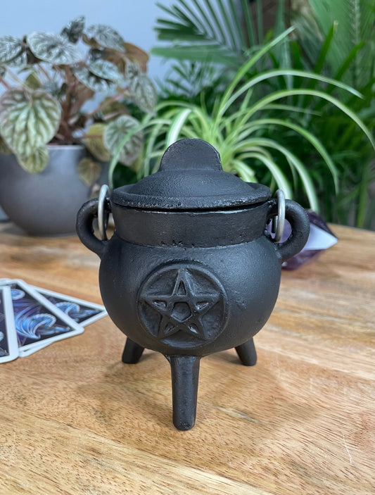 Mini Pentacle Cast Iron Cauldron