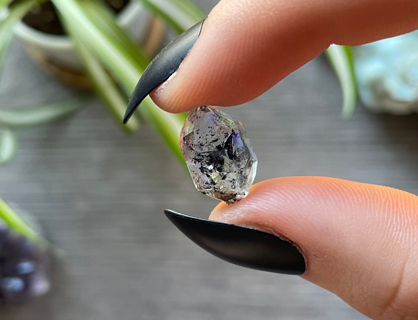 Herkimer Diamond Crystal with Anthraxolite Inclusions (B)