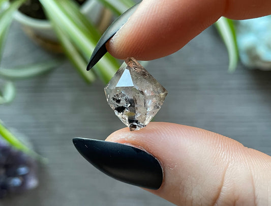 Herkimer Diamond Crystal with Anthraxolite Inclusions (C)