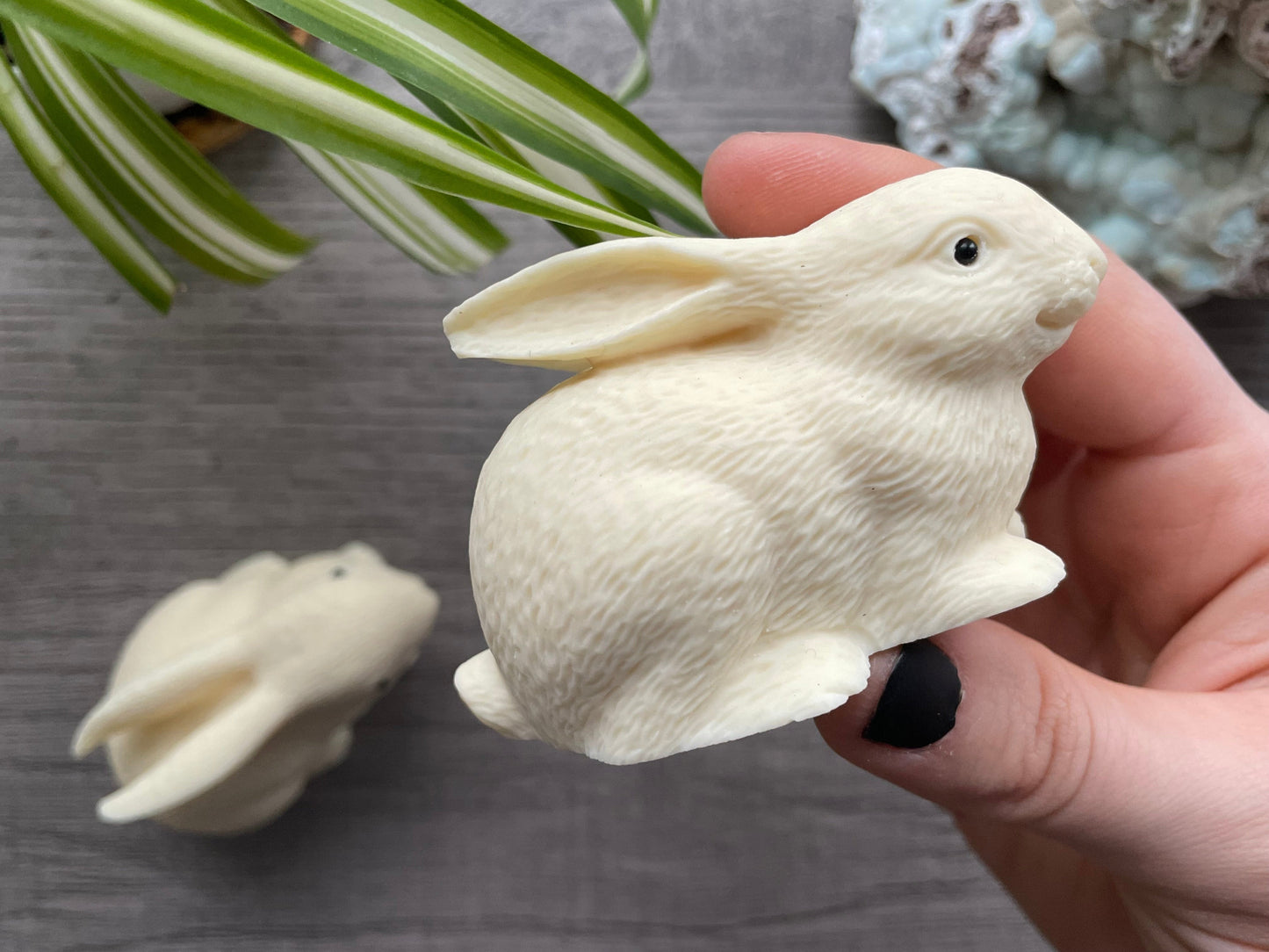 Tagua Nut Rabbit Bunny Carving side