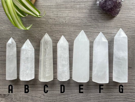 White Calcite Crystal Point