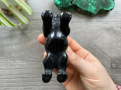 Hand-Carved Black Obsidian Tiger - A Crystal Carving bottom