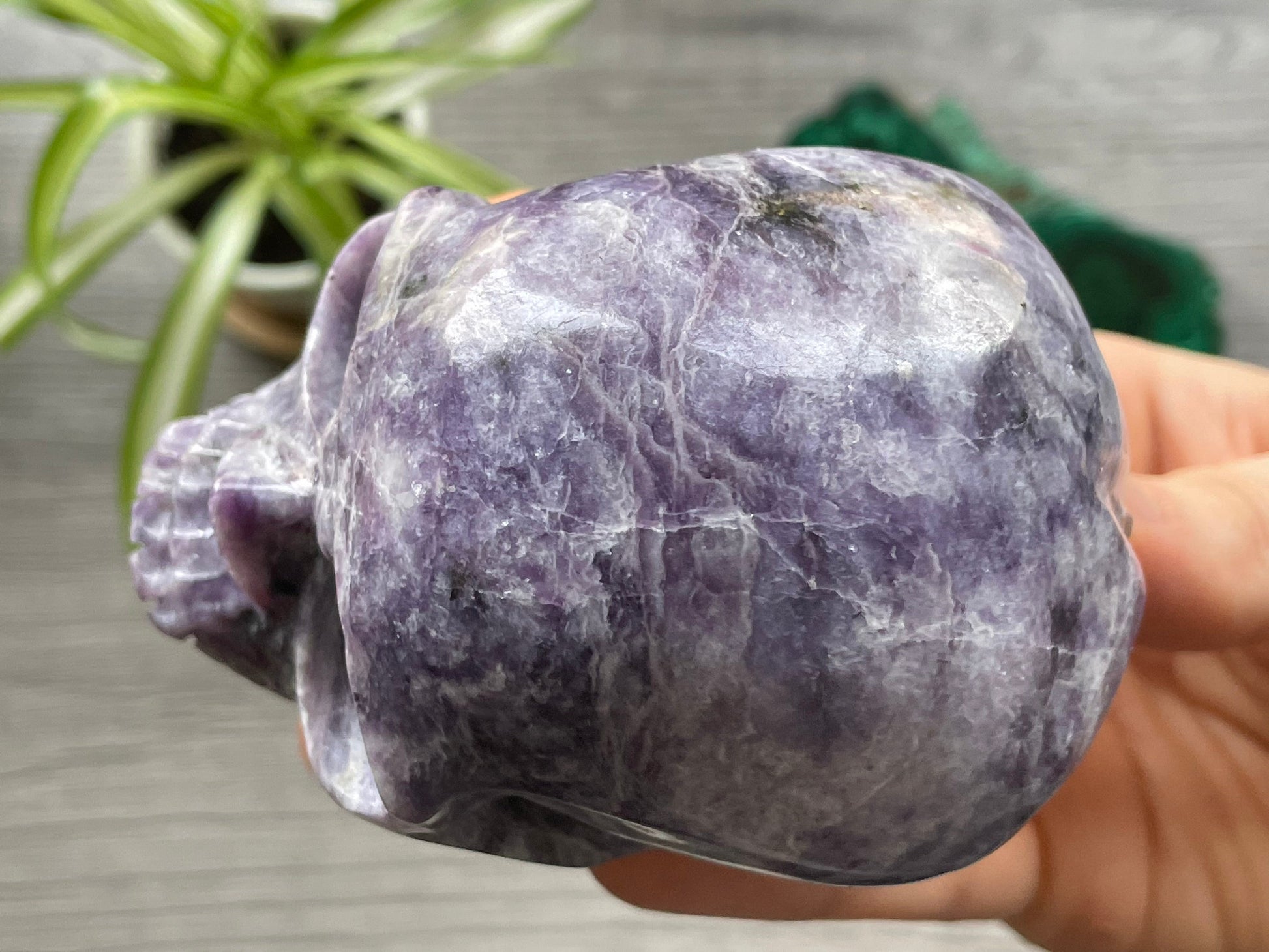 Lepidolite Crystal Skull .5kg - The Wandering Fox Emporium, Your Metaphysical Store top