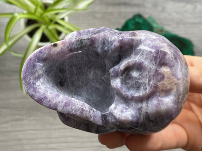 Lepidolite Crystal Skull .5kg - The Wandering Fox Emporium, Your Metaphysical Store bottom