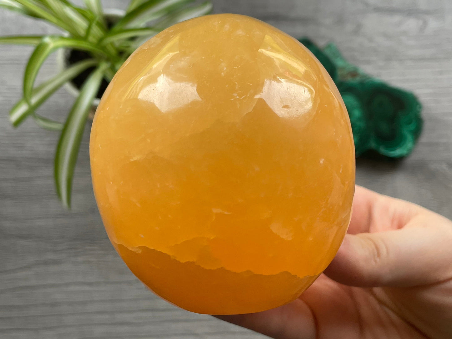 Orange Calcite Calcite Skull .85kg - The Wandering Fox Emporium, Your Metaphysical Store back