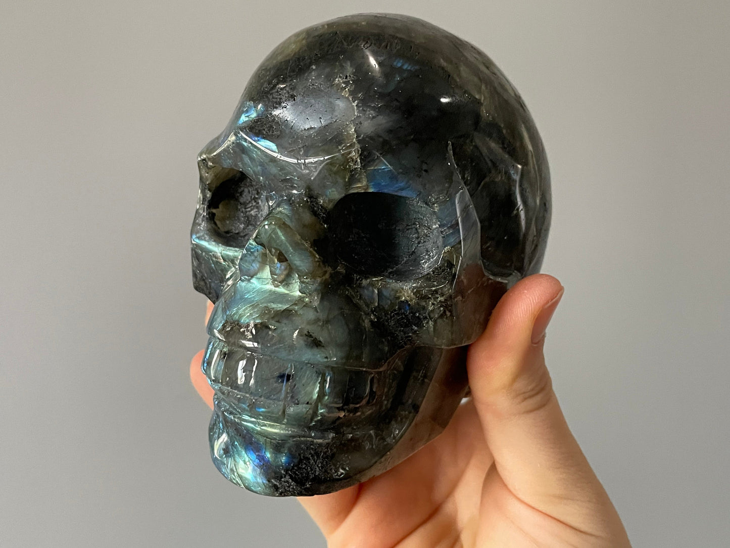 Labradorite Crystal Skull (1.3kg) - The Wandering Fox Emporium, Your Metaphysical Store