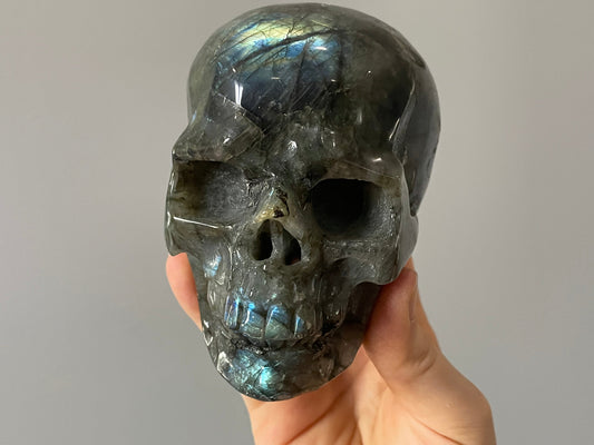 Labradorite Crystal Skull 1.1kg - The Wandering Fox Emporium, Your Metaphysical Store