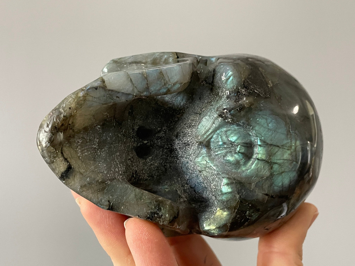 Labradorite Crystal Skull 1.1kg - The Wandering Fox Emporium, Your Metaphysical Store bottom