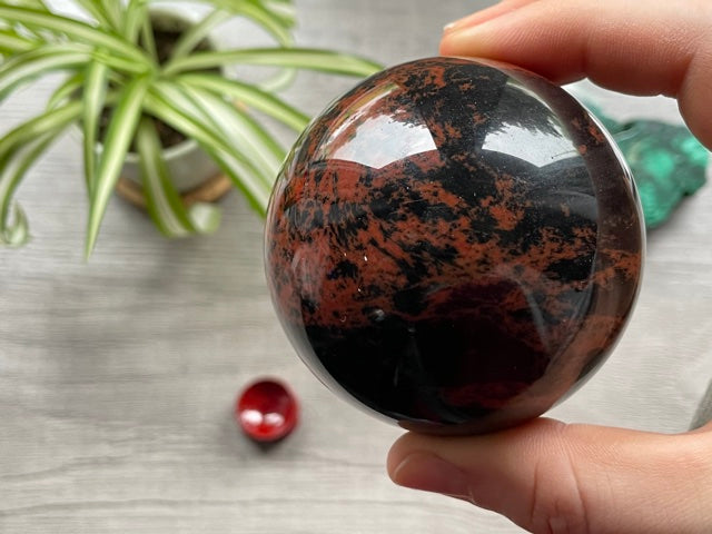 Mahogany Obsidian Sphere 63mm - The Wandering Fox Emporium, Your Crystal Store