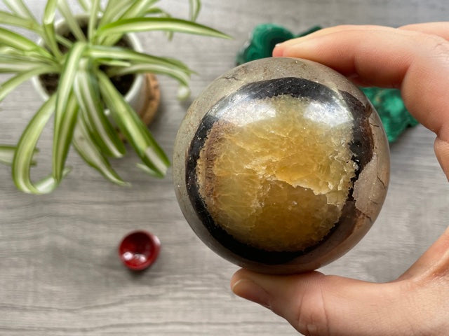 Septarian Sphere - 70mm - The Wandering Fox Emporium, Your Crystal Store