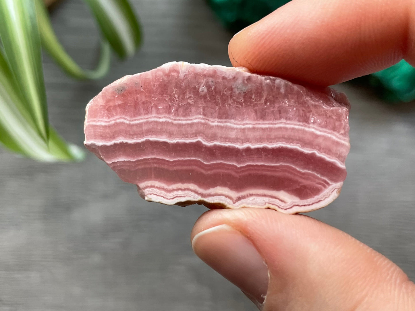 Rhodochrosite Crystal Slab back