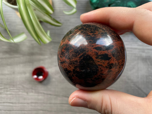 Mahogany Obsidian Sphere - 54mm (B) - The Wandering Fox Emporium, Your Crystal Store