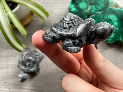 Larvikite Turtle Crystal Carving side 2