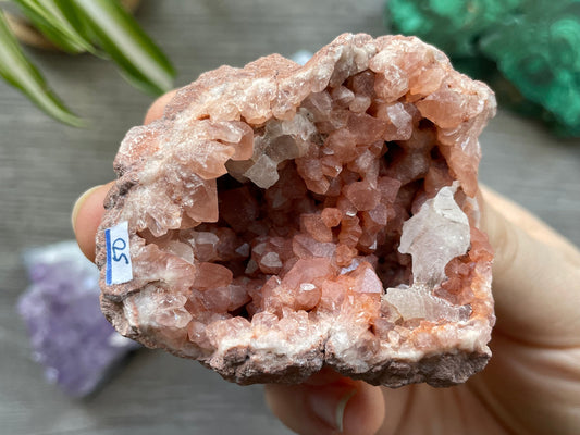 Pink Amethyst Geode Crystal with Calcite Formations