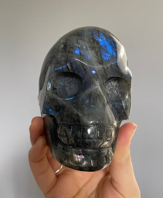 Labradorite Crystal Skull 1.2kg - The Wandering Fox Emporium, Your Metaphysical Store