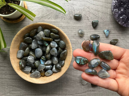 Labradorite Tumbled Stone close up