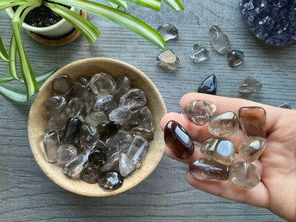 Smoky Quartz Tumbled Stone close up