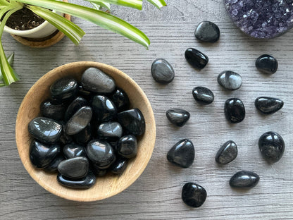 Silver Sheen Obsidian Tumbled Stone