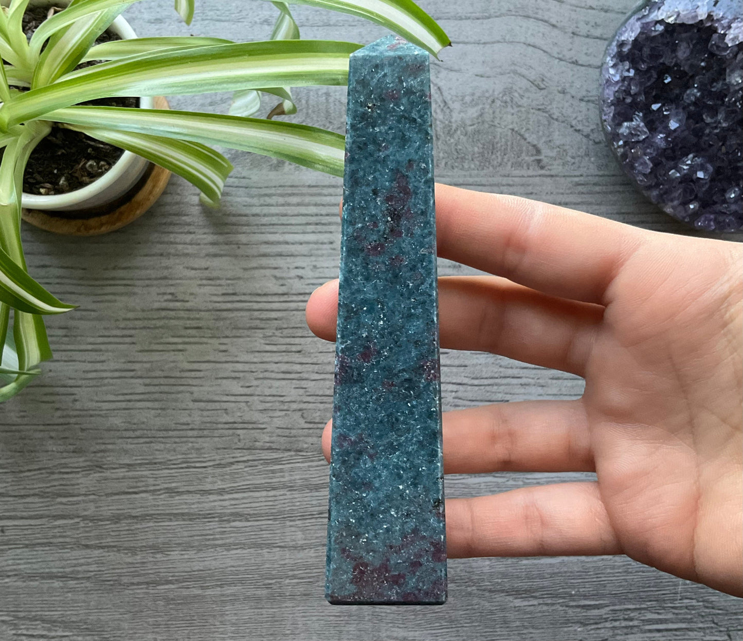 Ruby in Kyanite Crystal Obelisk (D)