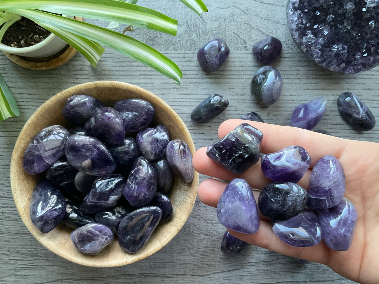 Irregular Amethyst Tumbled Stone close up