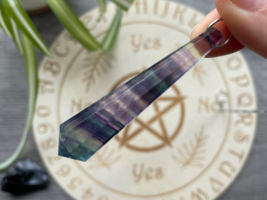 Rainbow Fluorite 8-Sided Crystal Pendulum (B)