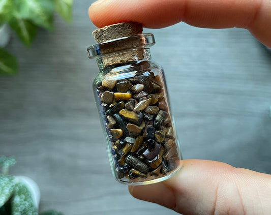 Tiger's Eye Crystal Chips Vial 