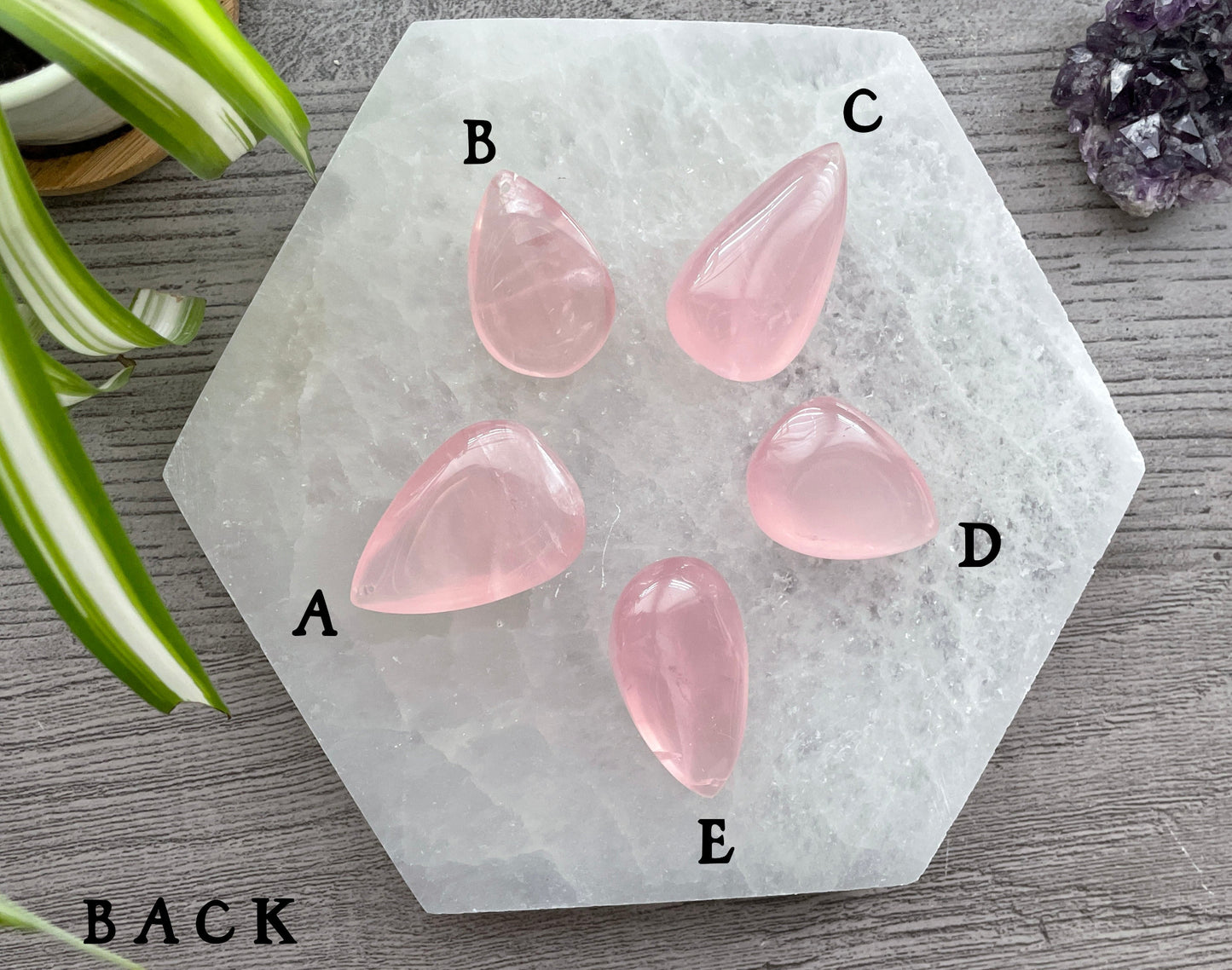 Rose Quartz Cabochons (pre-drilled) selection