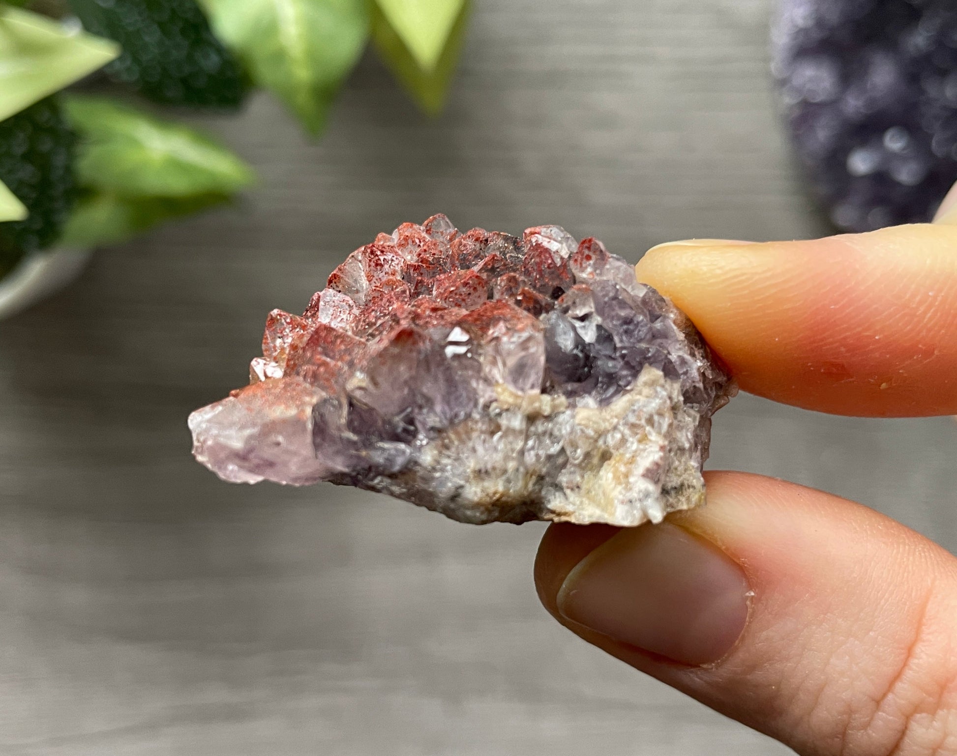 Thunder Bay Red Amethyst Crystal Cluster (V) side