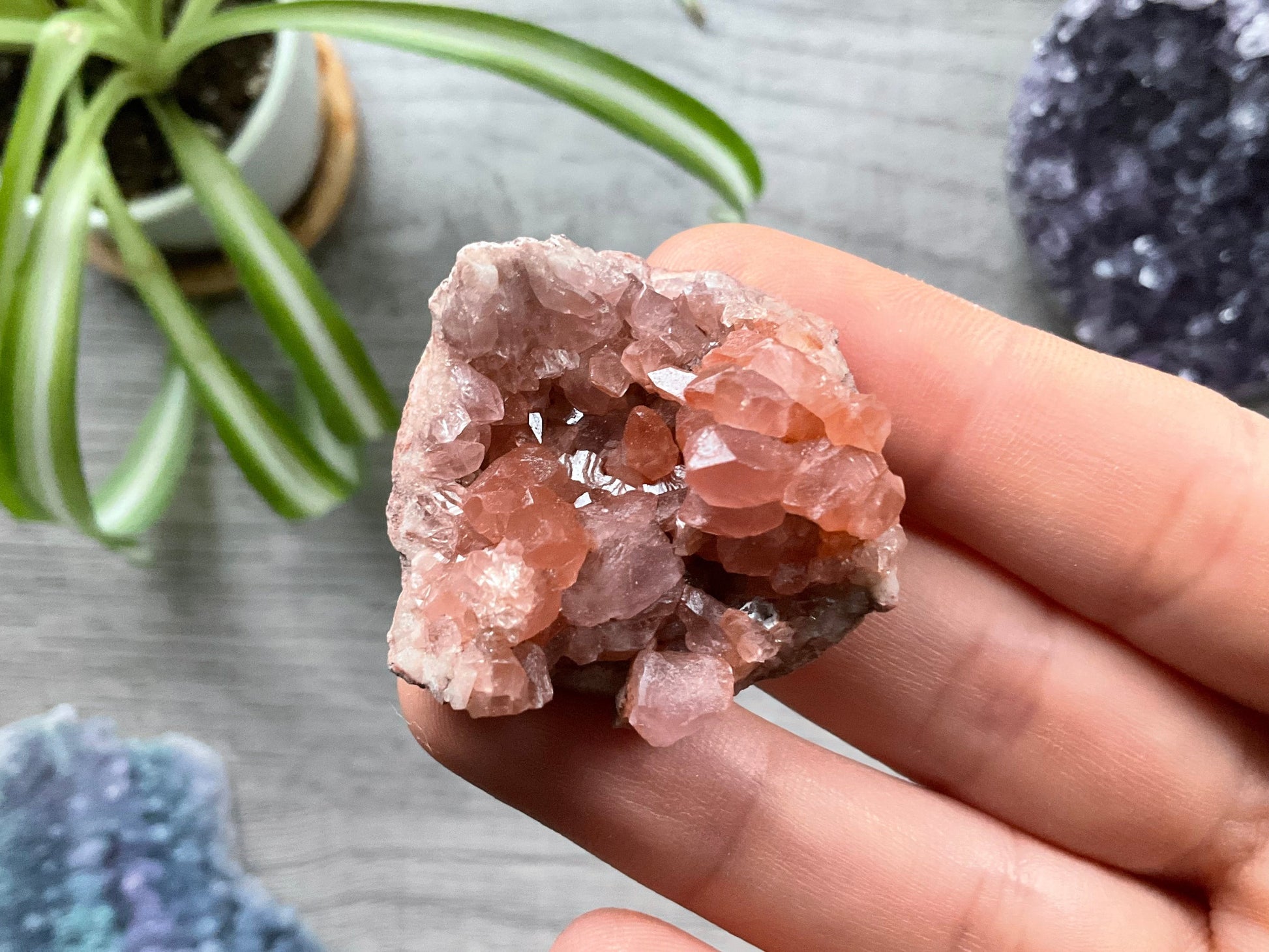 Pink Amethyst Geode Crystal Cluster (Z) top