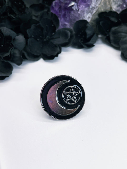 Moon & Pentagram Enamel Pin